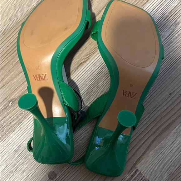 Zara Vibrant Green Strappy Sandals - Picture 6 of 10